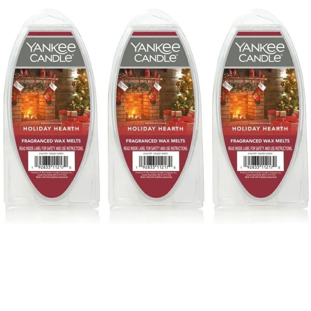 New in Package 3 Pack (18 wax melts) Yankee Candle Holiday Heart Fragranced